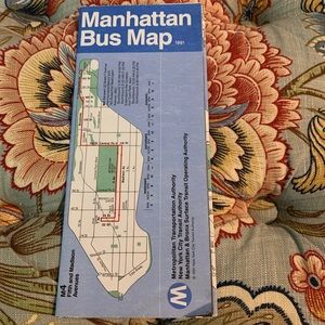1991 NYCTA MANHATTAN BUS MAP MTA NYC NEW YORK CITY TRANSIT AUTHORITY NY